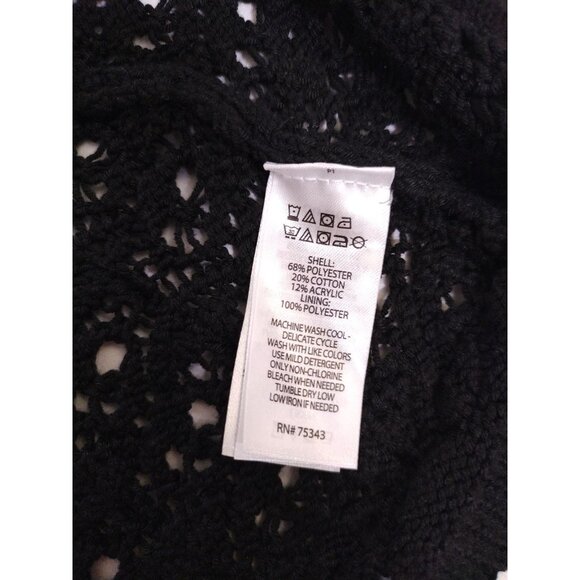 Jessica Simpson Black Crochet Knit Midi Dress Scallop Trim  With Belt XS, NWT. - Picture 4 of 7